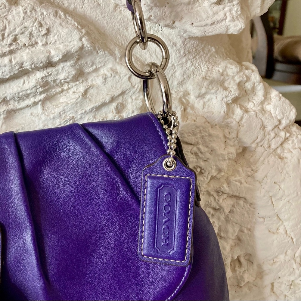 NWT Coach F17217 Vintage Purple Pleated Soho Leather w/Buckle Shoulder Bag - Picture 3 of 15